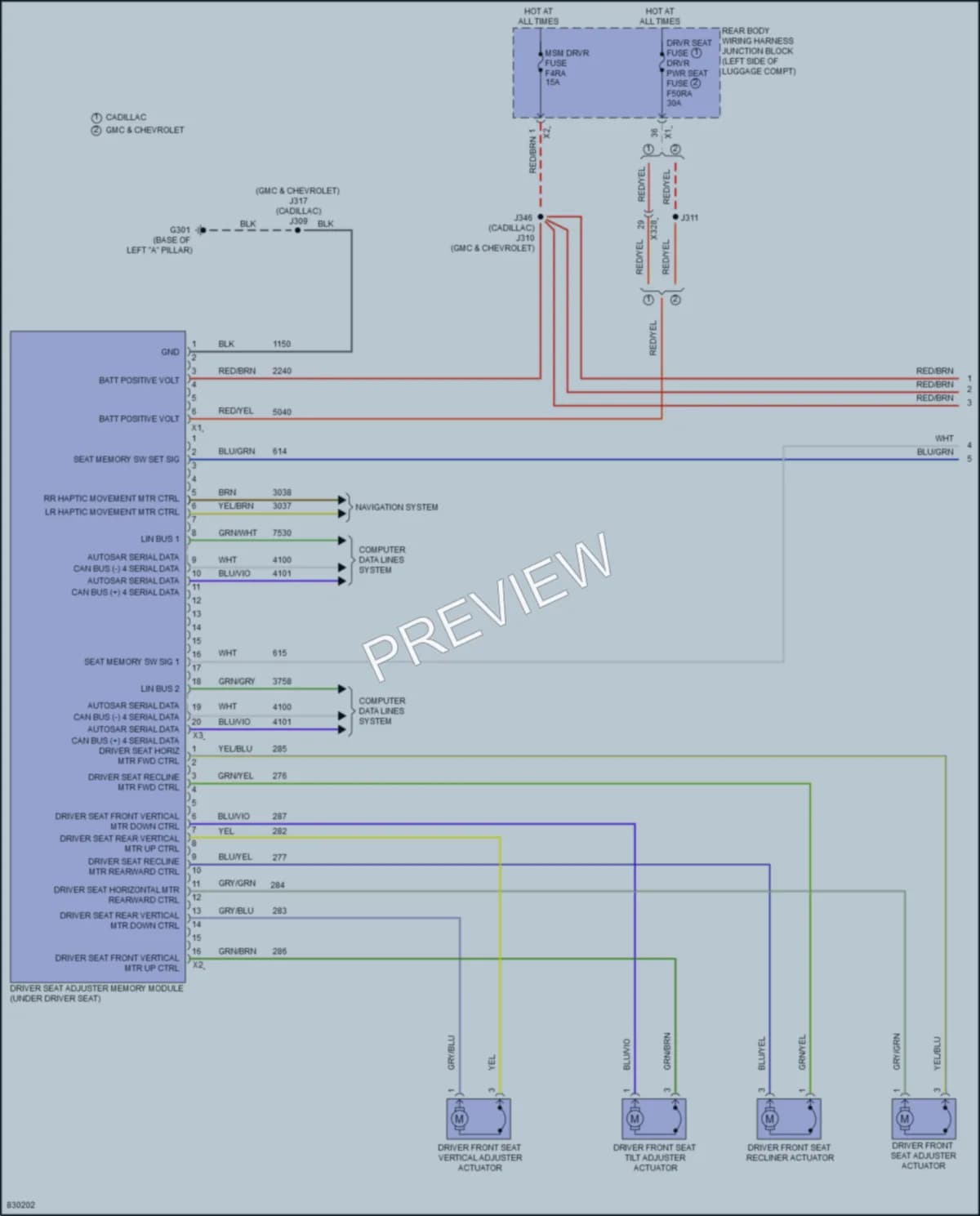 2024 GMC Yukon Memory Systems wiring diagram preview