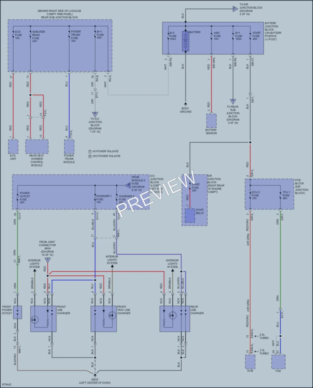 2024 Genesis G70 Power Distribution wiring diagram preview