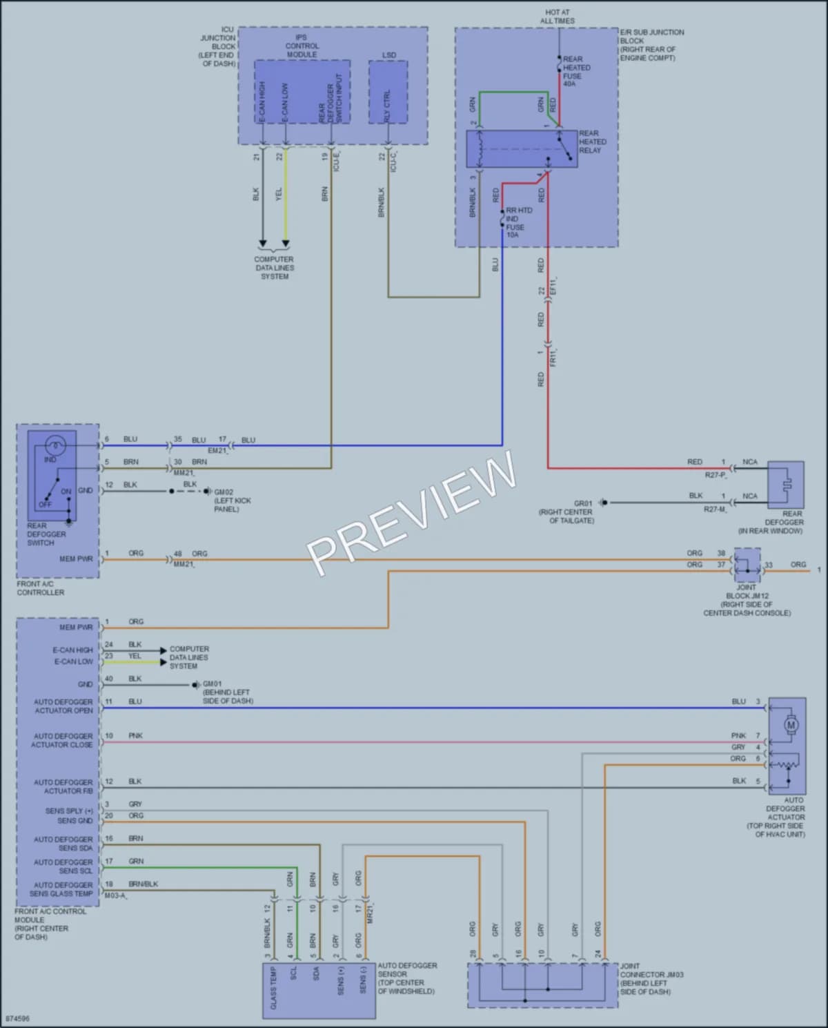 2024 Genesis GV80 Defoggers wiring diagram preview