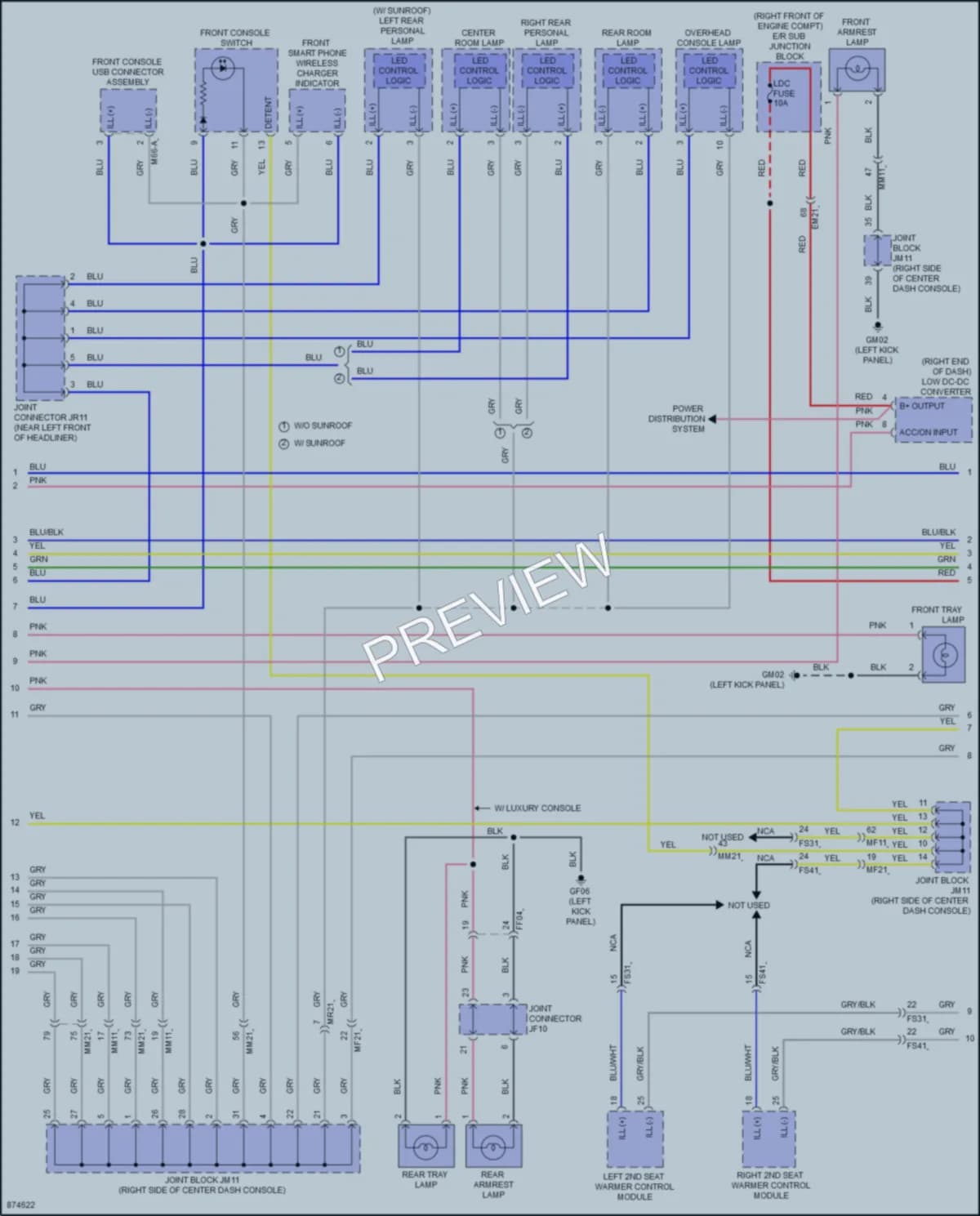 2024 Genesis GV80 Interior Lights wiring diagram preview