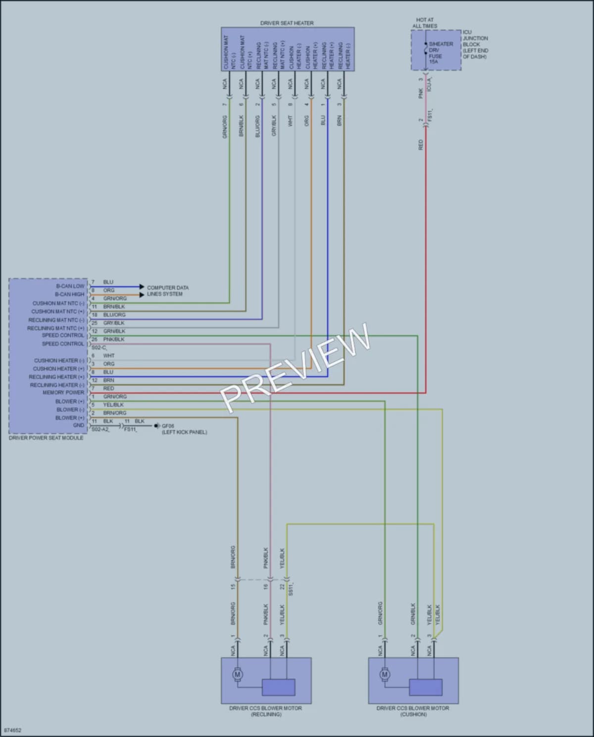 2024 Genesis GV80 Power Seats wiring diagram preview