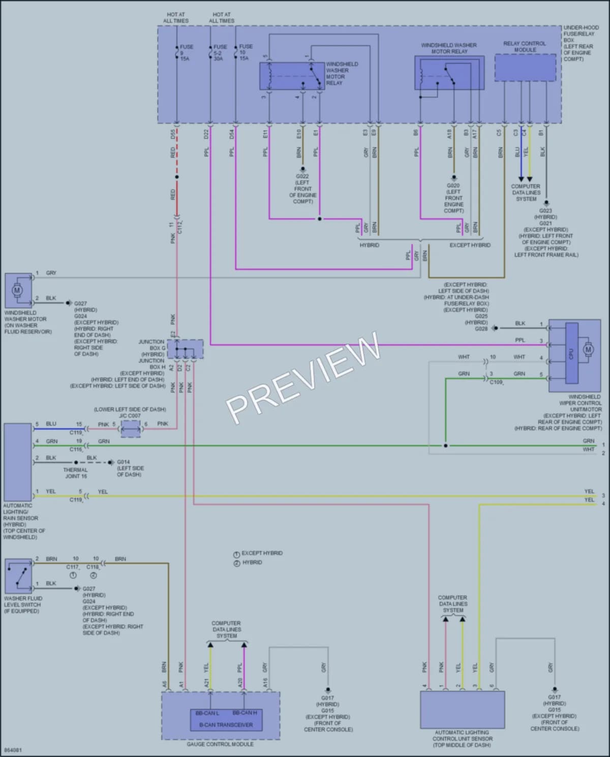 2024 Honda AccordHybrid Wiper Washer wiring diagram preview