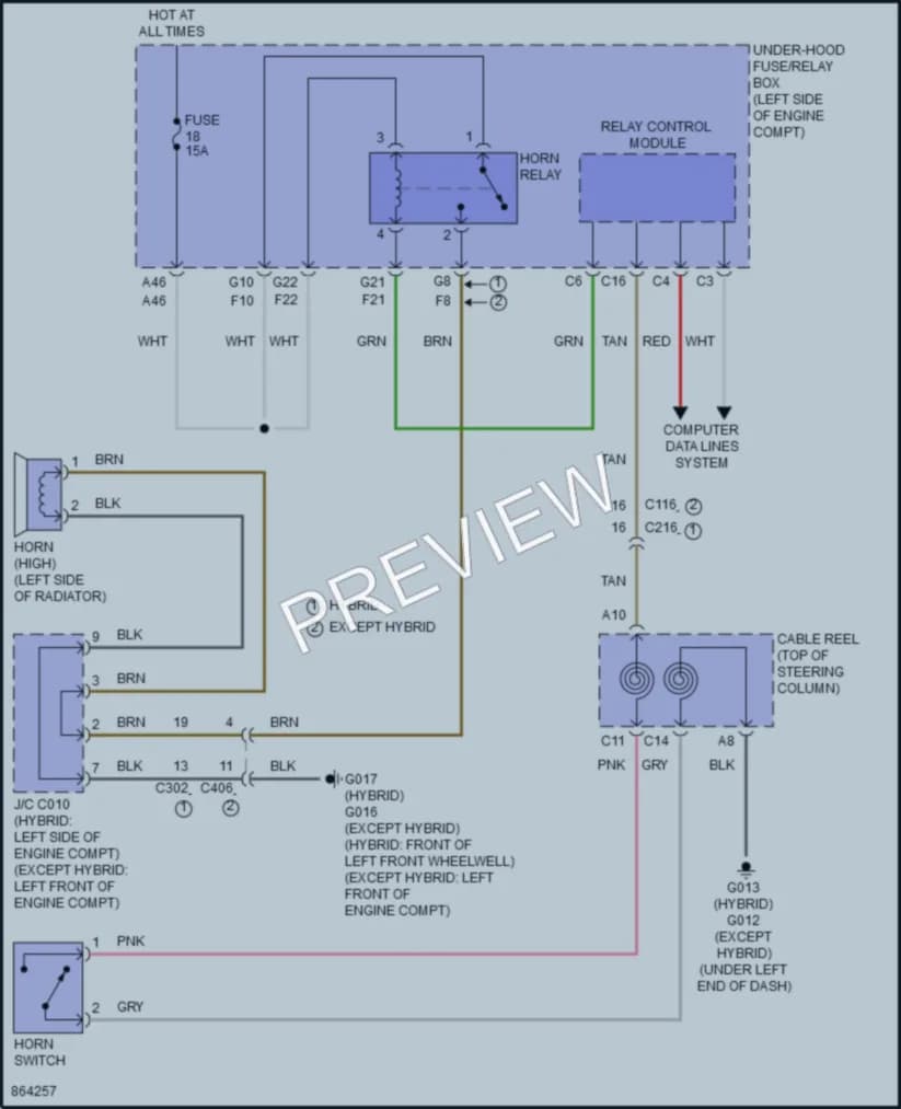 2024 Honda CRV Horn wiring diagram preview