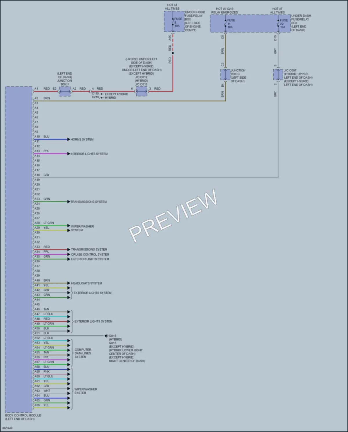 2024 Honda CRVHybrid Body Control Modules wiring diagram preview