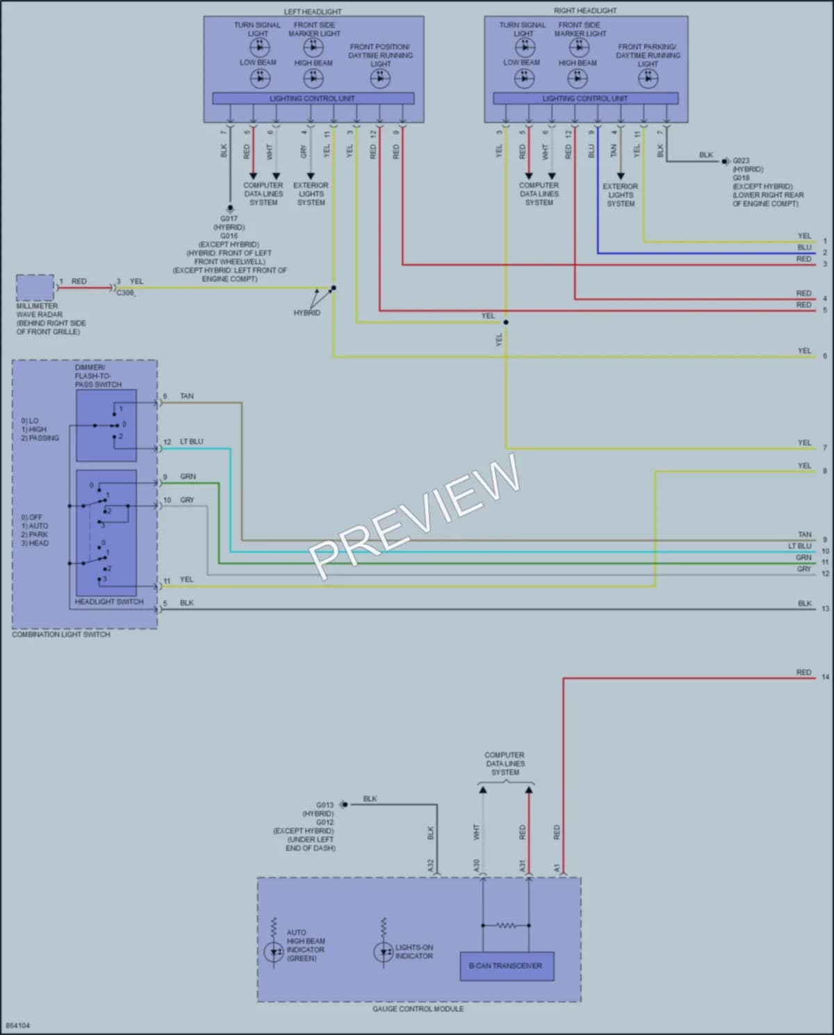 2024 Honda CRVHybrid Headlights wiring diagram preview