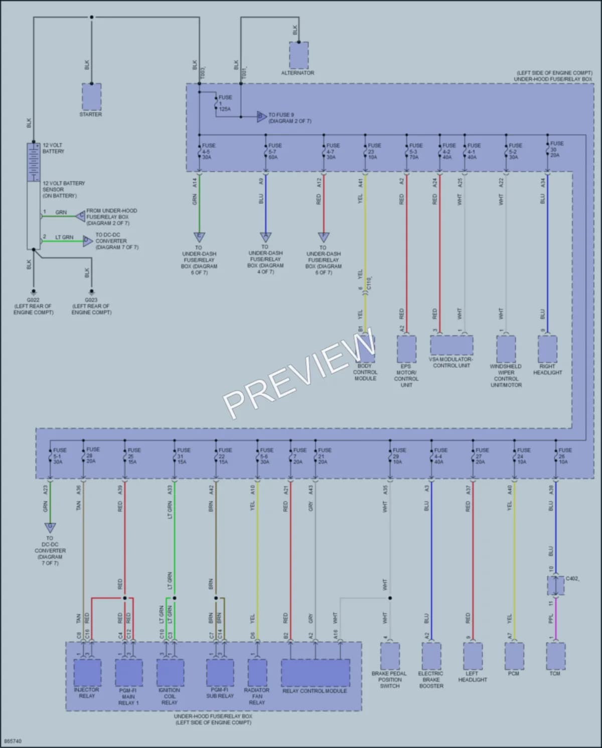 2024 Honda CRVHybrid Power Distribution wiring diagram preview