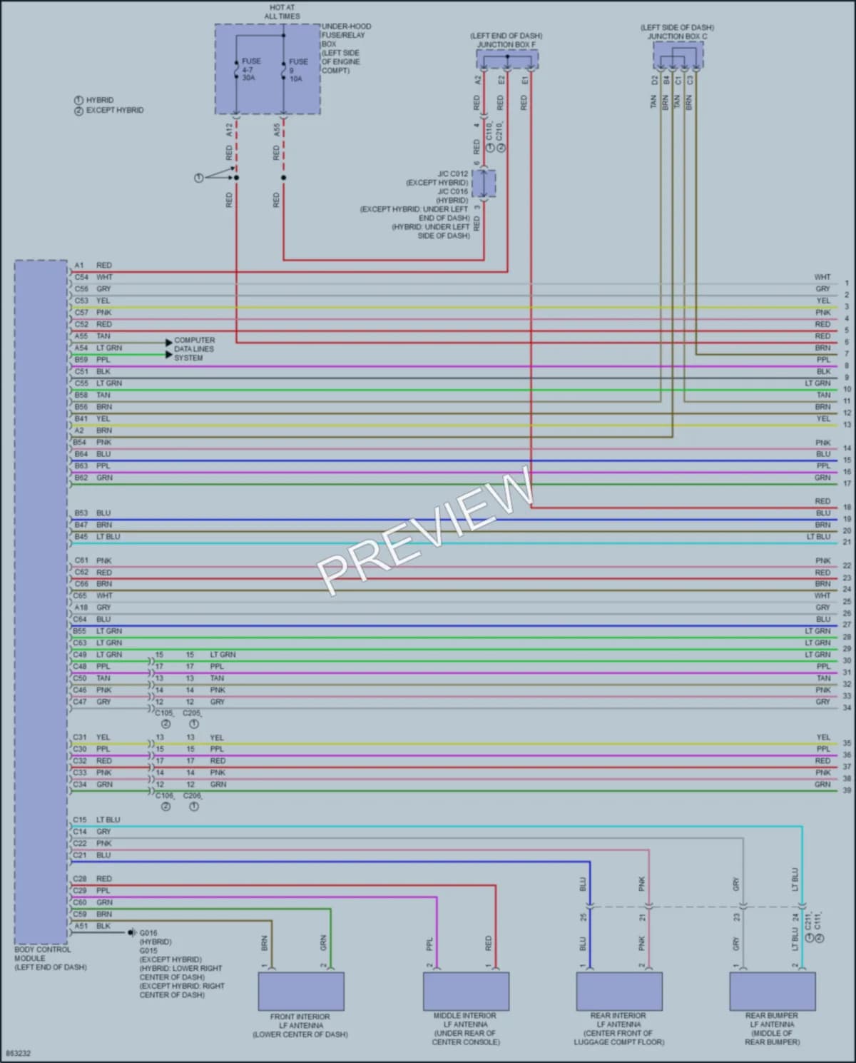 2024 Honda CRVHybrid Power Door Locks wiring diagram preview