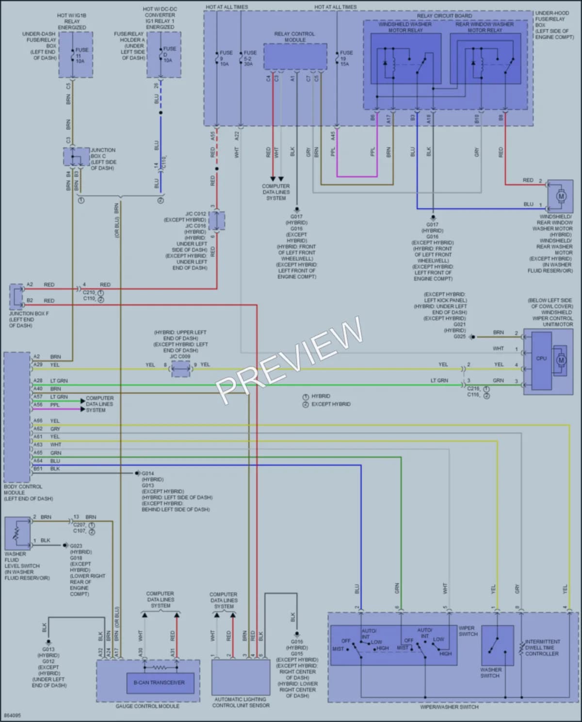 2024 Honda CRVHybrid Wiper Washer wiring diagram preview
