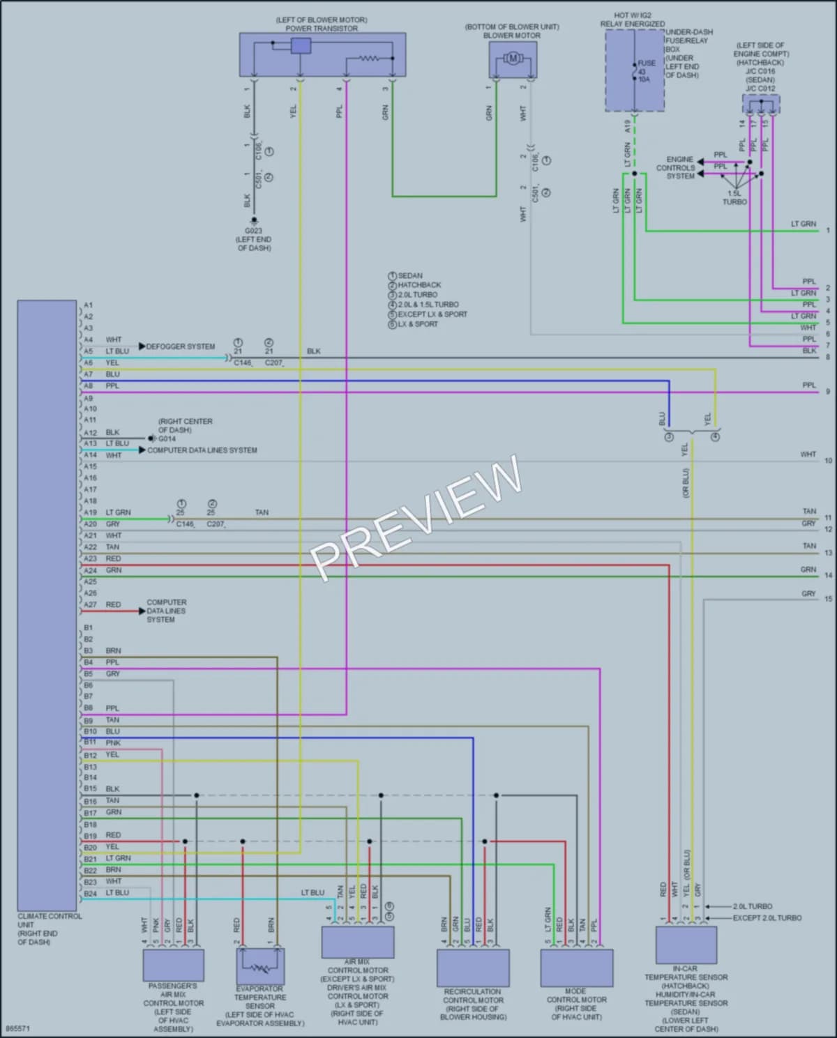 2024 Honda Civic Air Conditioning wiring diagram preview