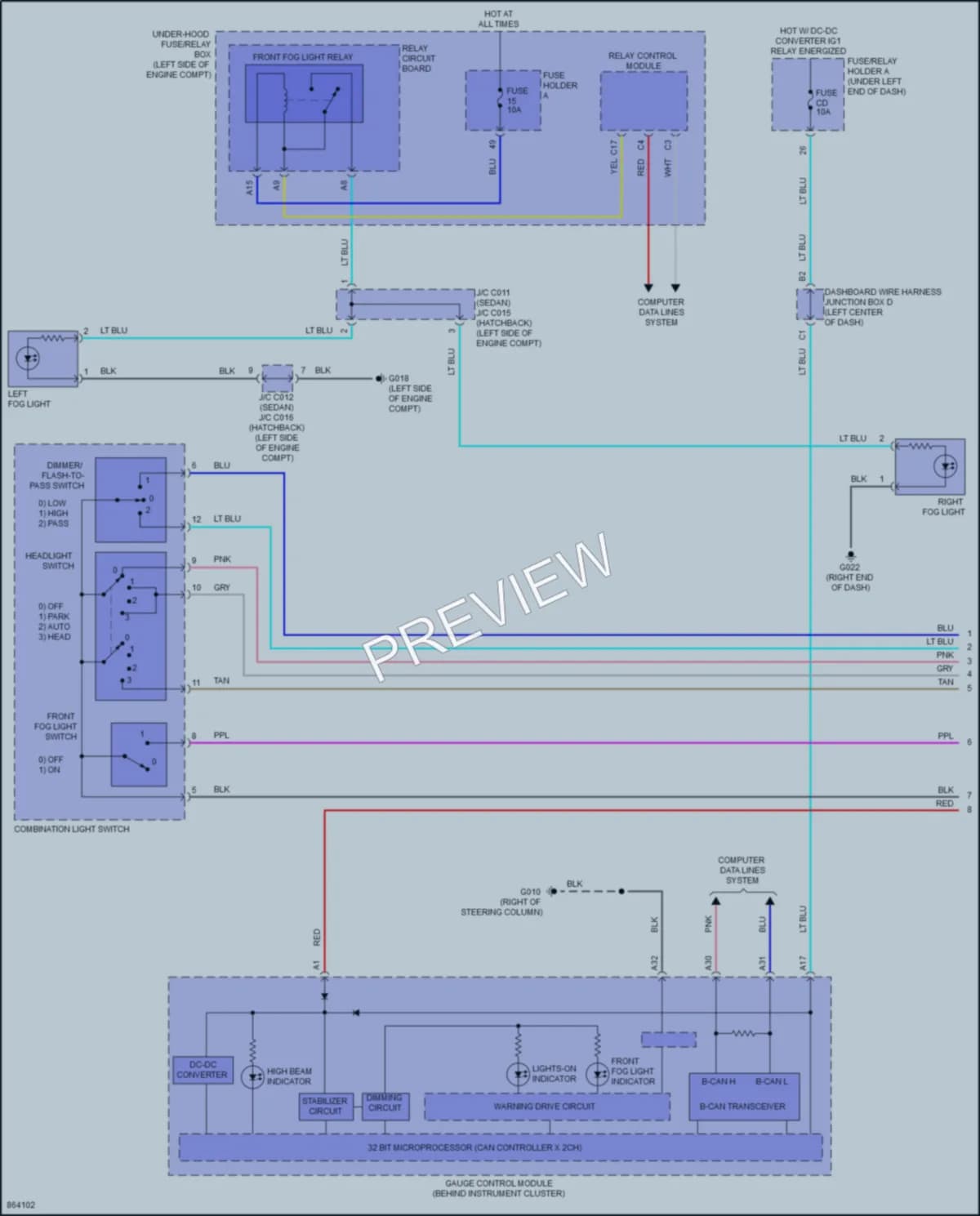 2024 Honda Civic Headlights wiring diagram preview
