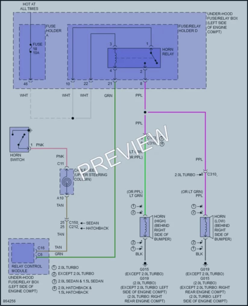 2024 Honda Civic Horn wiring diagram preview