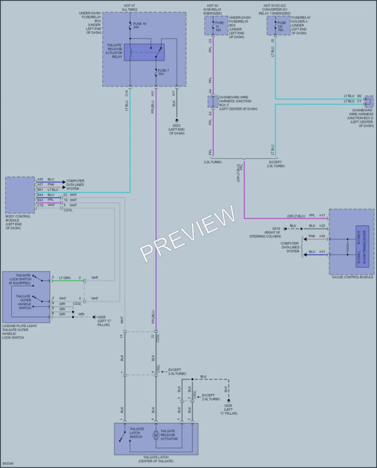 2024 Honda Civic Trunk Tailgate Fuel Door wiring diagram preview