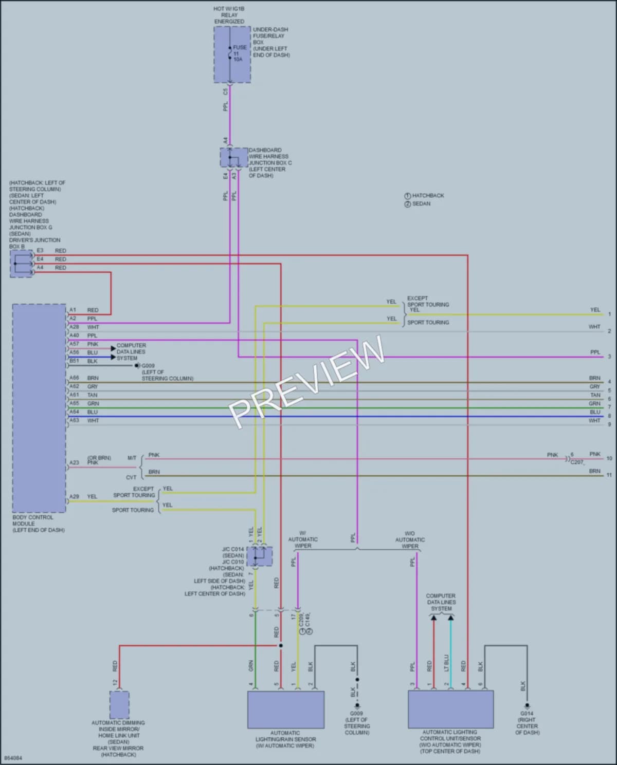 2024 Honda Civic Wiper Washer wiring diagram preview