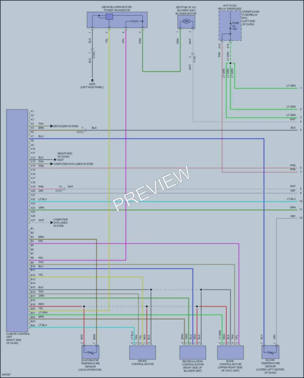 2024 Honda HRV Air Conditioning wiring diagram preview