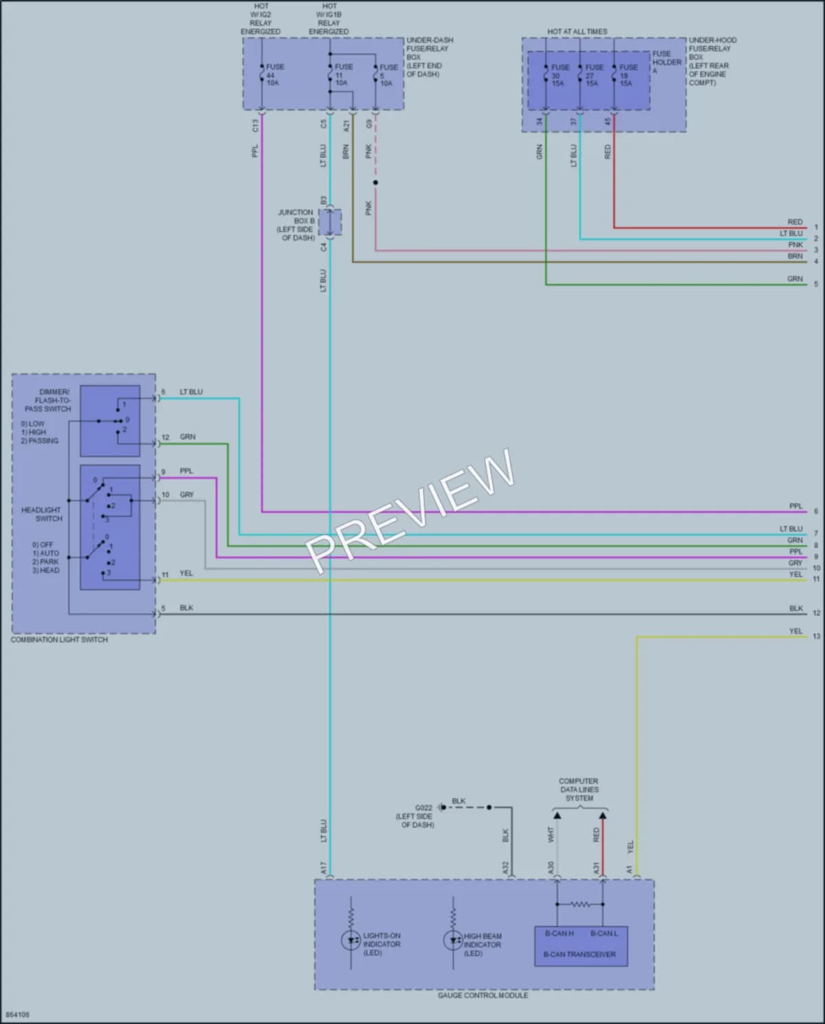 2024 Honda HRV Headlights wiring diagram preview