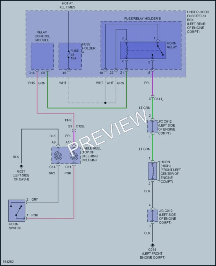 2024 Honda HRV Horn wiring diagram preview