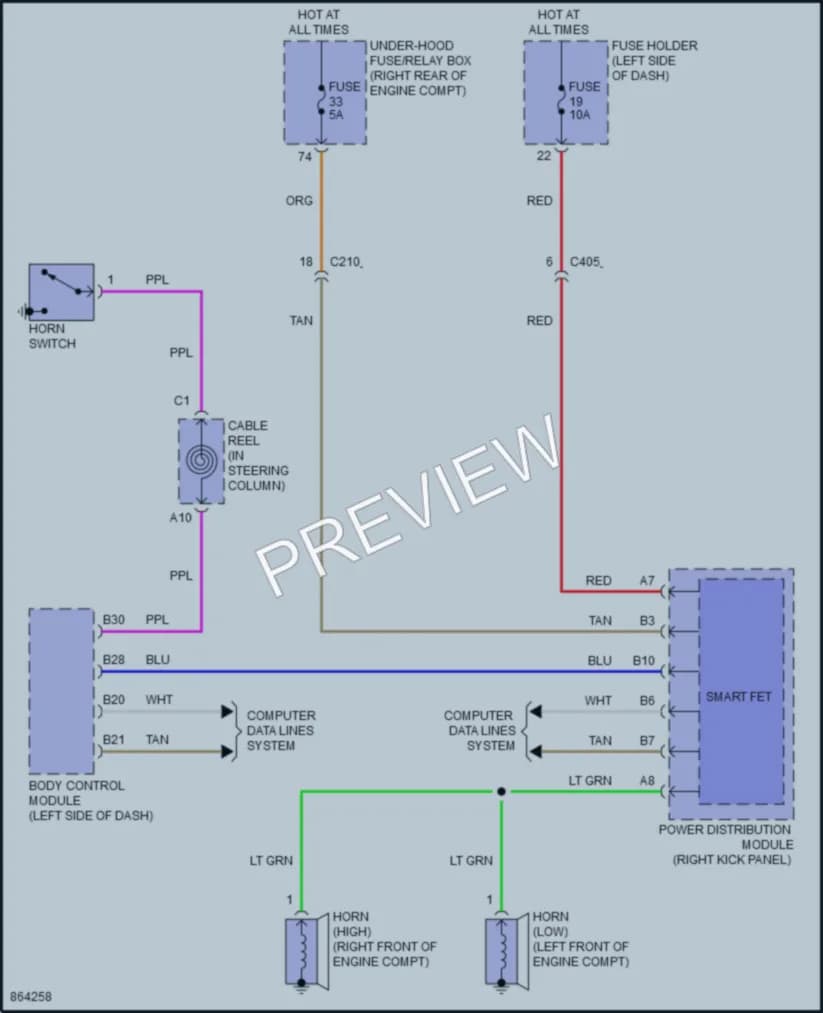 2024 Honda Odyssey Horn wiring diagram preview
