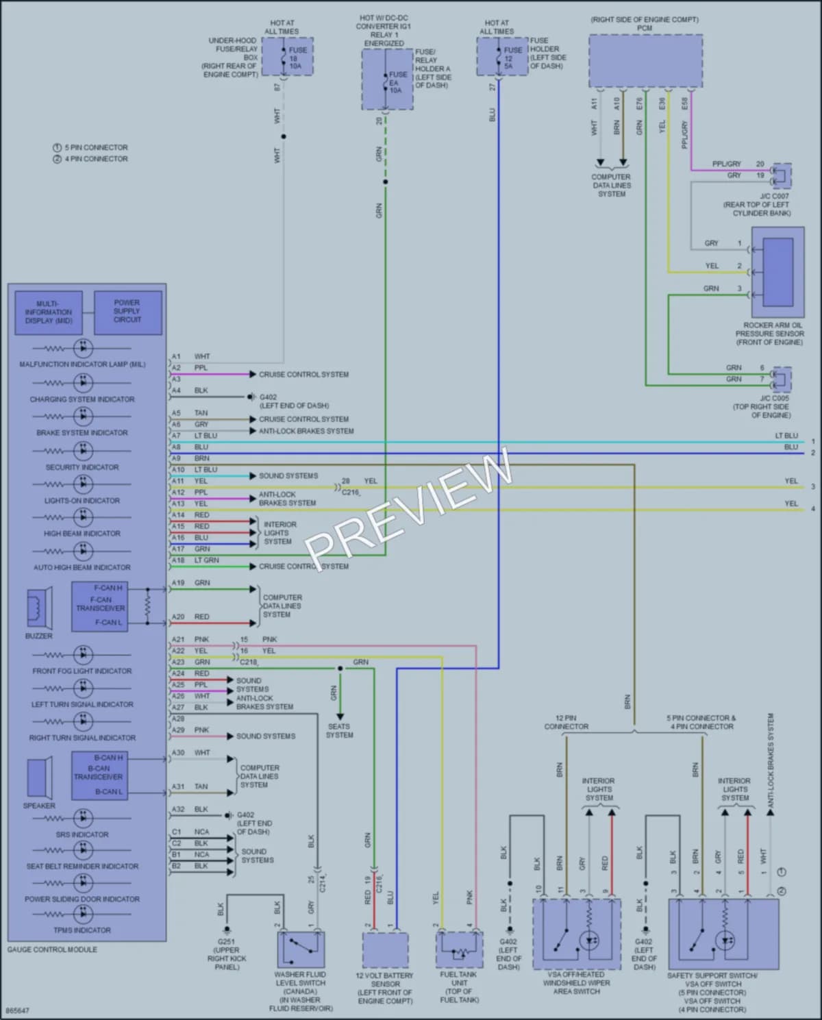 2024 Honda Odyssey Instrument Cluster wiring diagram preview