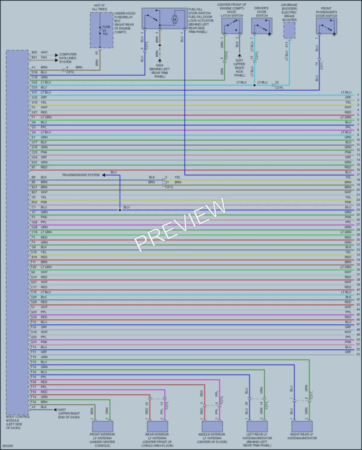 2024 Honda Odyssey Power Door Locks wiring diagram preview