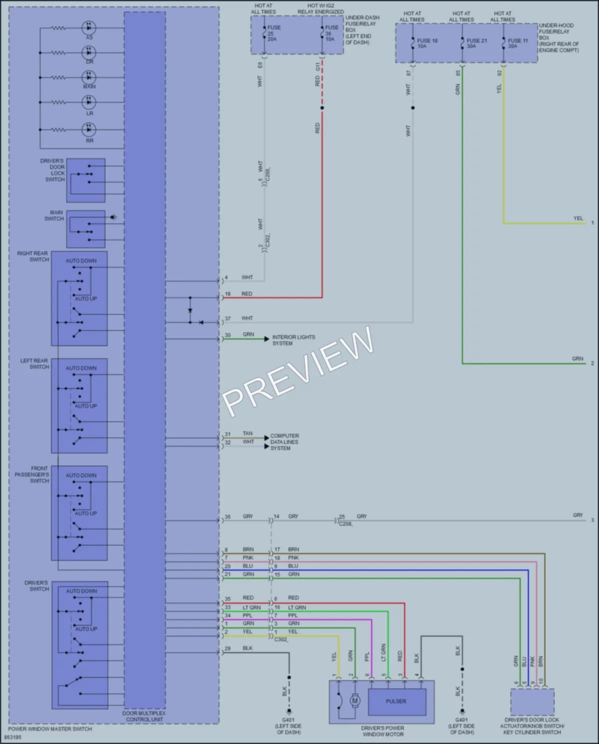 2024 Honda Odyssey Power Windows wiring diagram preview