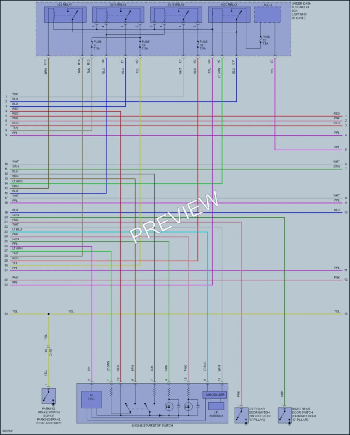 2024 Honda Passport Anti Theft wiring diagram preview