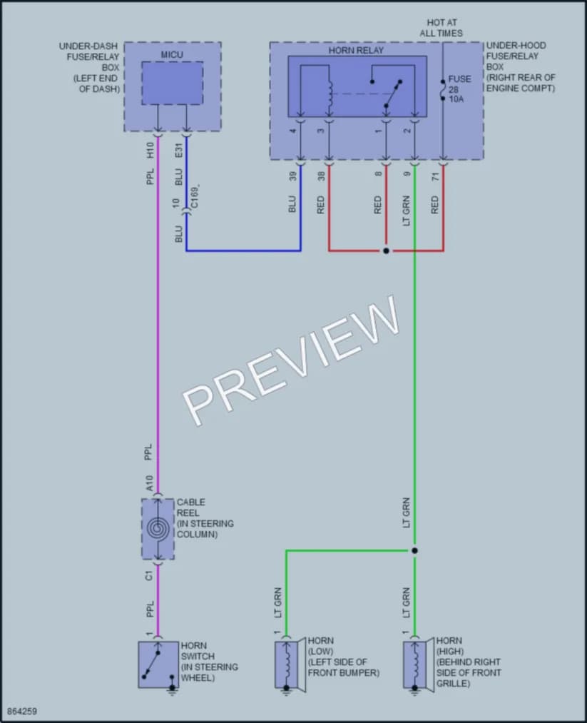 2024 Honda Passport Horn wiring diagram preview