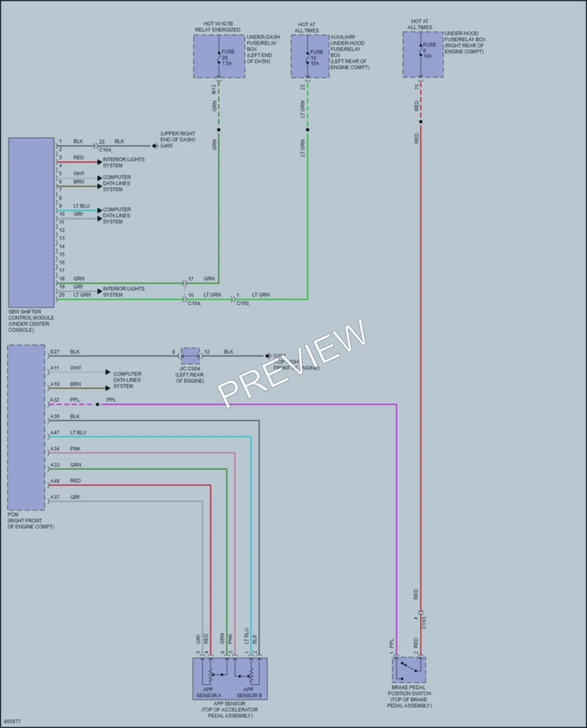 2024 Honda Passport Shift Interlock wiring diagram preview