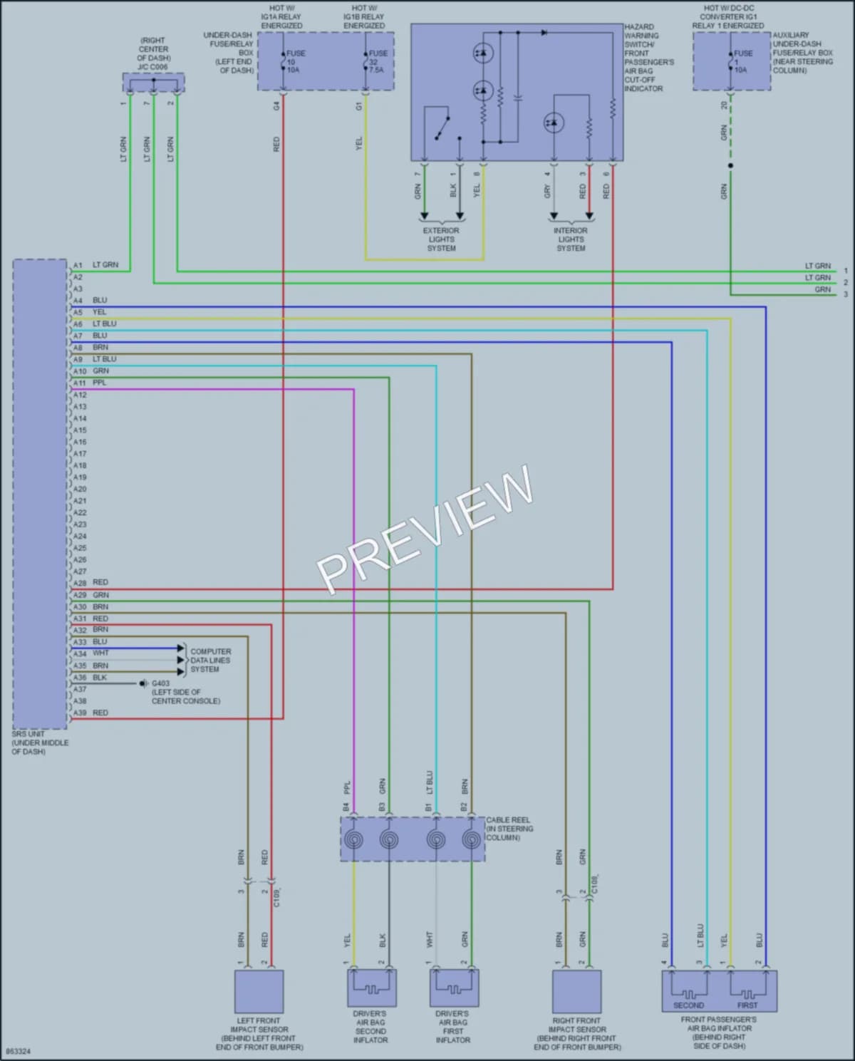 2024 Honda Passport Supplemental Restraints wiring diagram preview