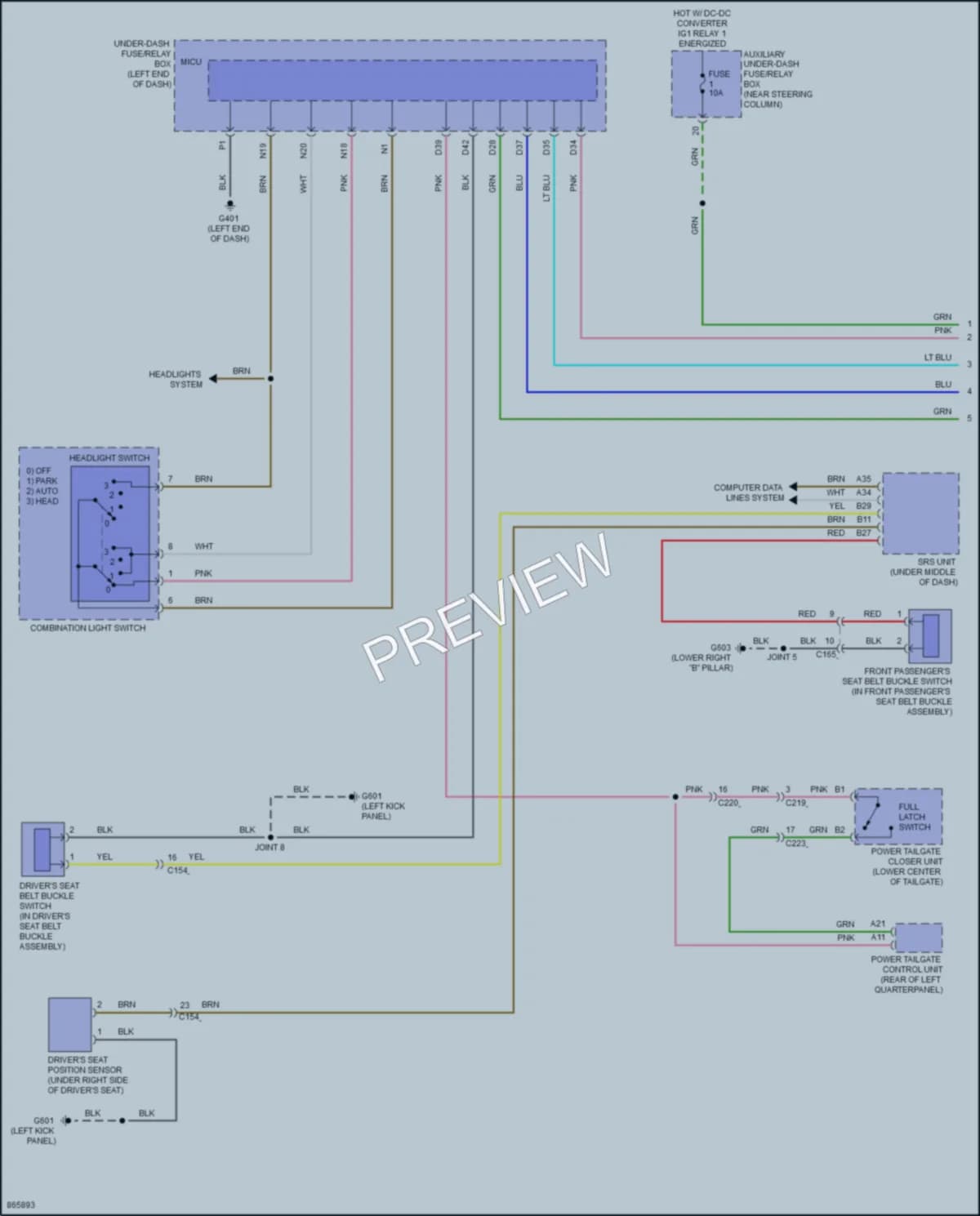 2024 Honda Passport Warning Systems wiring diagram preview