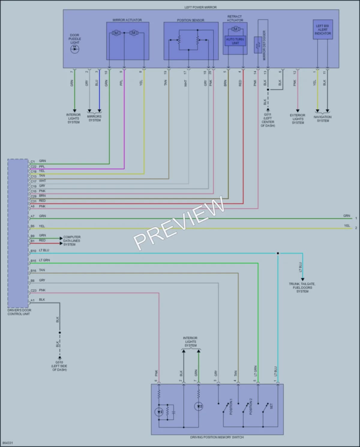 2024 Honda Pilot Memory Systems wiring diagram preview