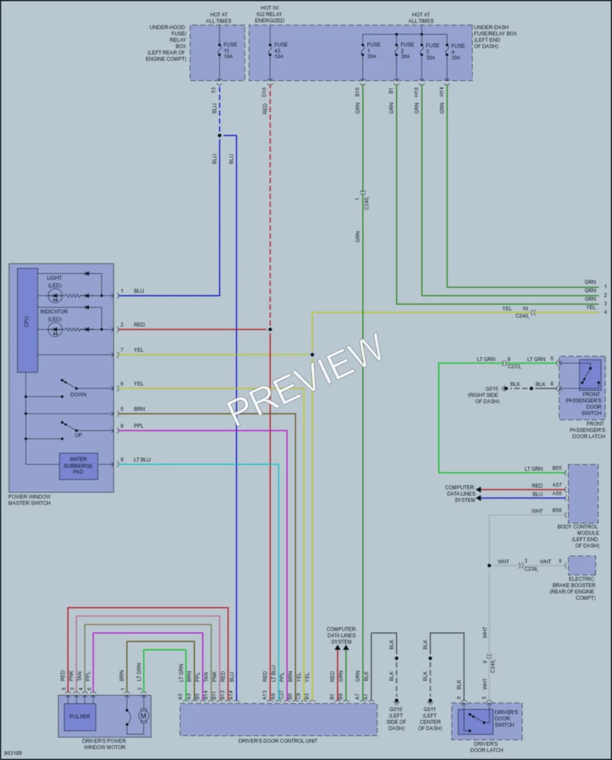 2024 Honda Pilot Power Windows wiring diagram preview