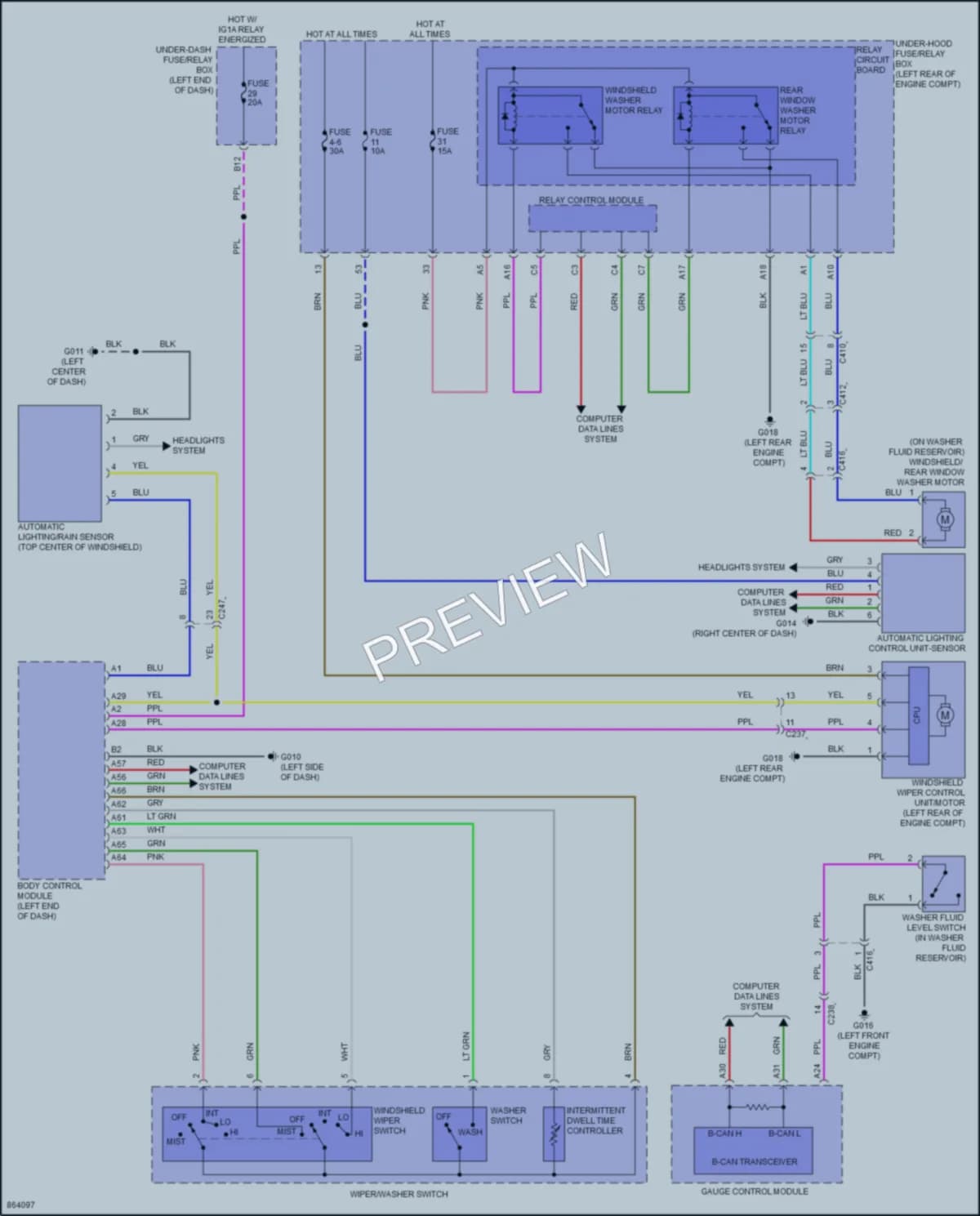 2024 Honda Pilot Wiper Washer wiring diagram preview