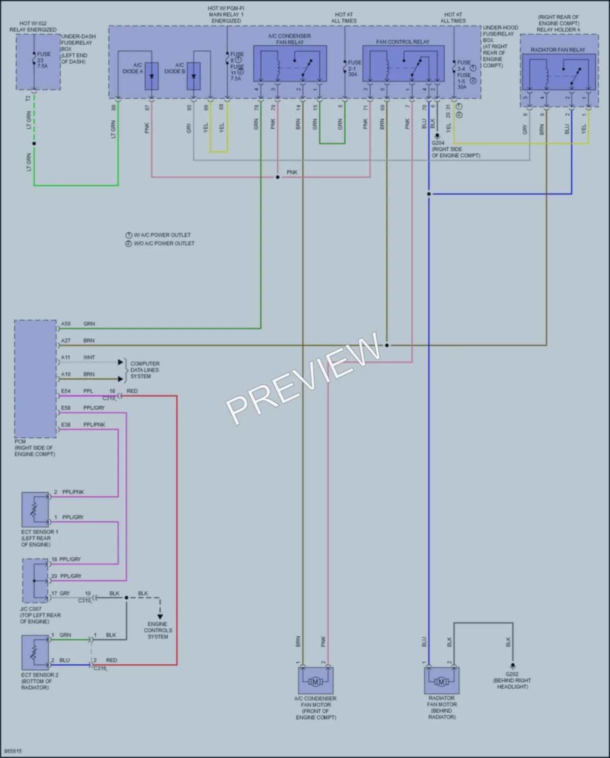 2024 Honda Ridgeline Cooling Fan wiring diagram preview