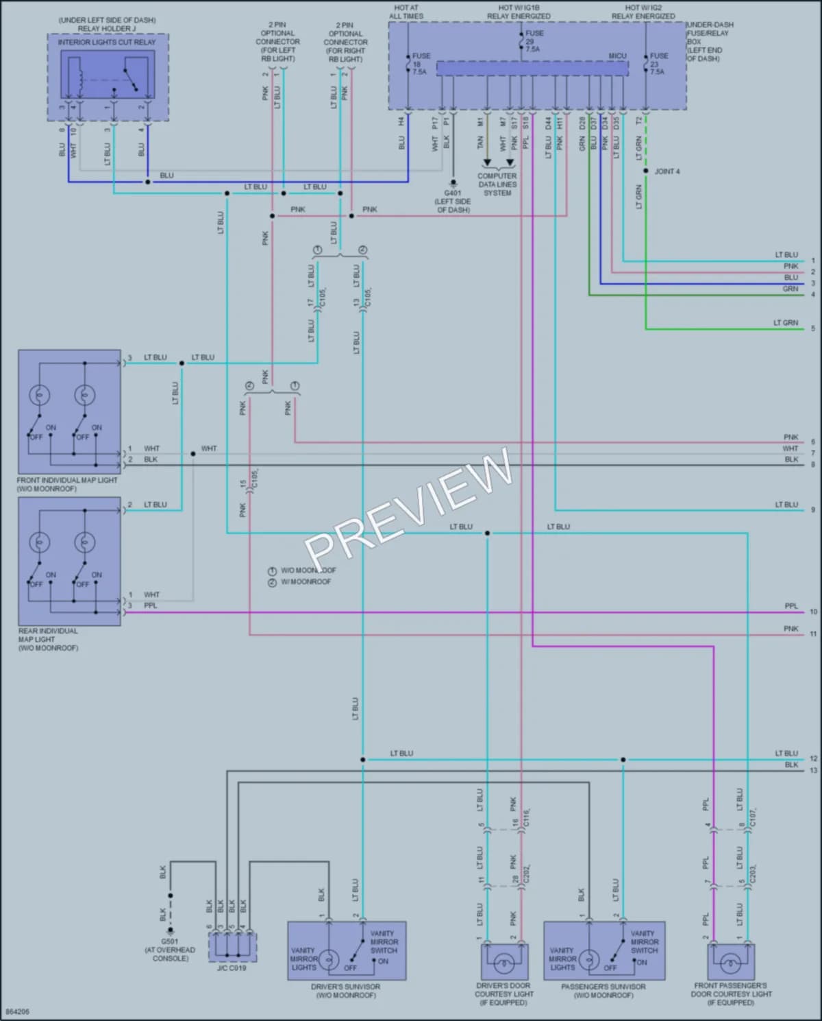 2024 Honda Ridgeline Interior Lights wiring diagram preview
