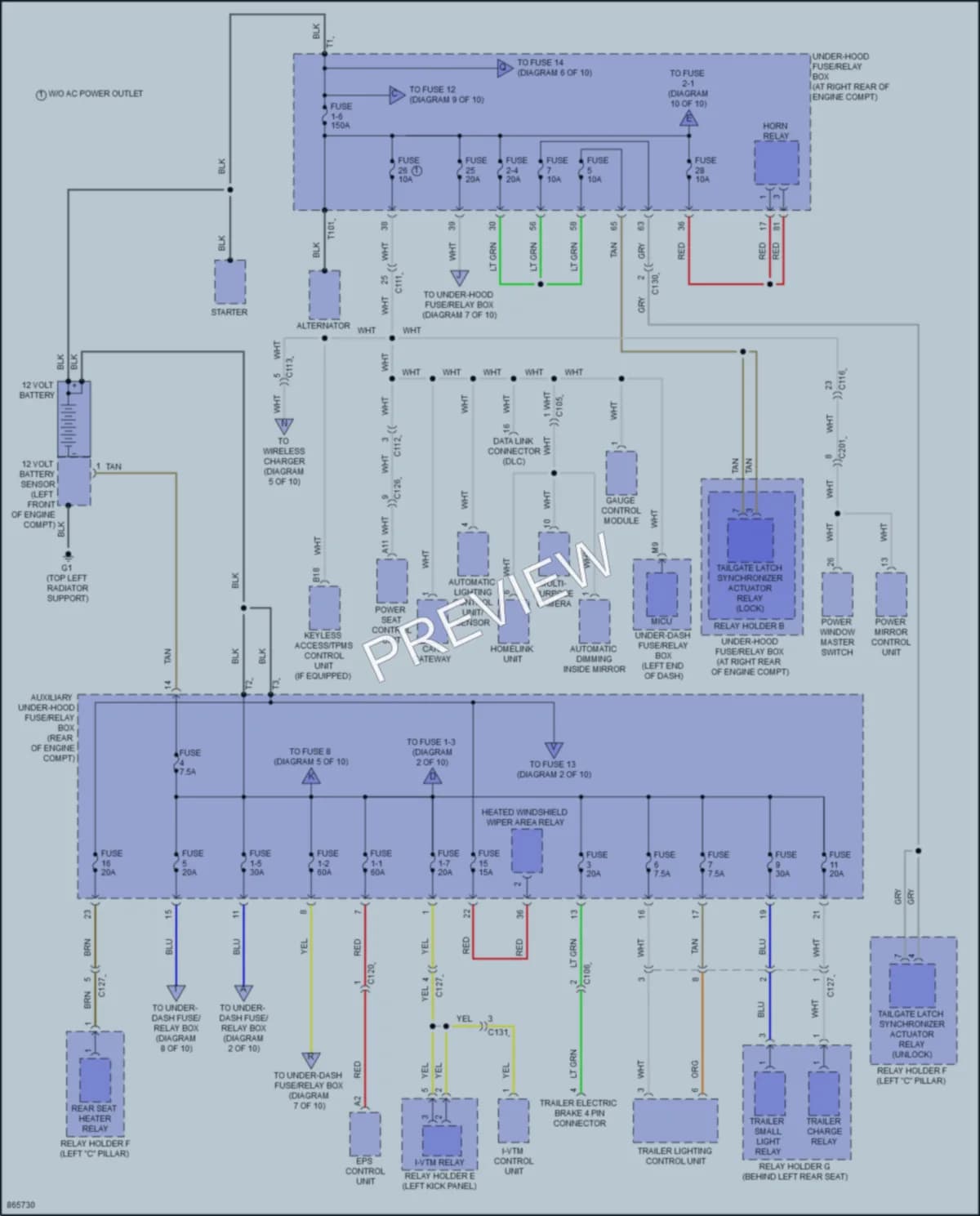 2024 Honda Ridgeline Power Distribution wiring diagram preview