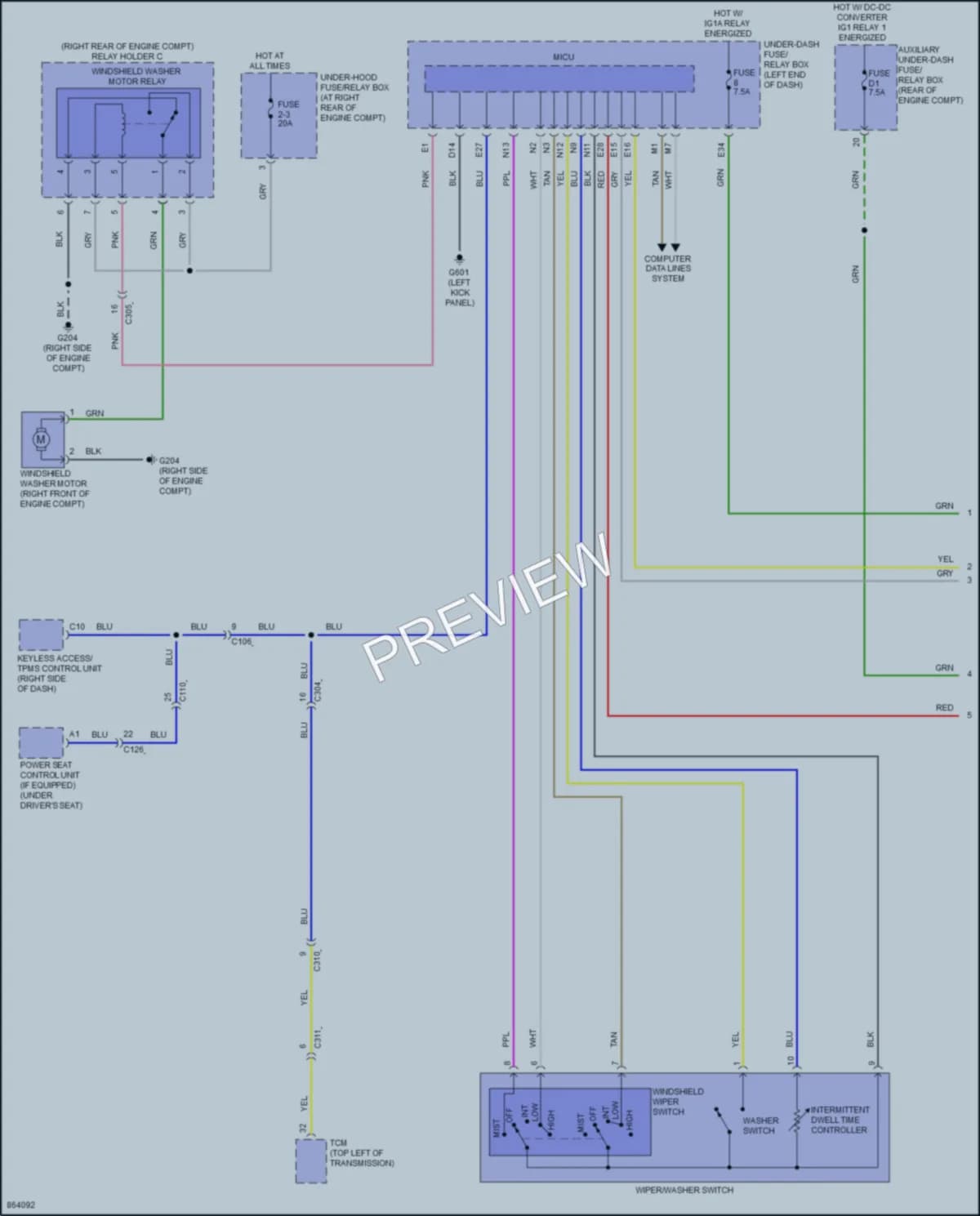 2024 Honda Ridgeline Wiper Washer wiring diagram preview