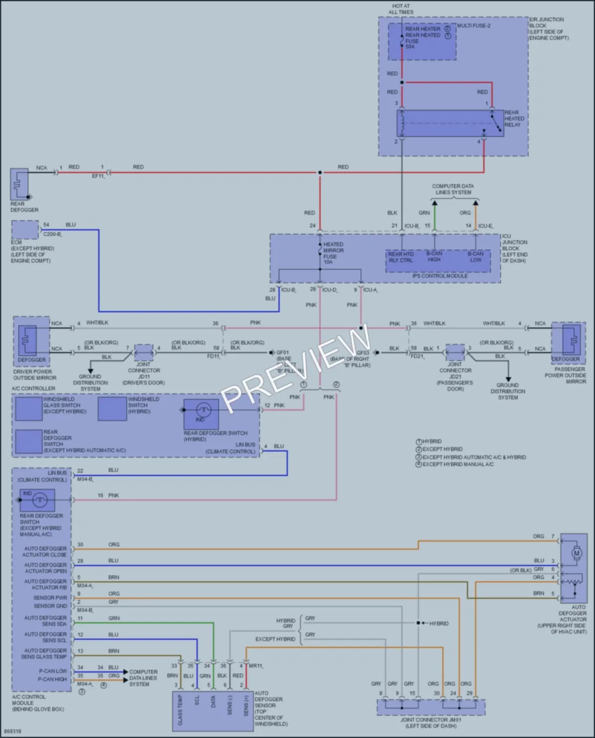 2024 Hyundai Elantra Defoggers wiring diagram preview