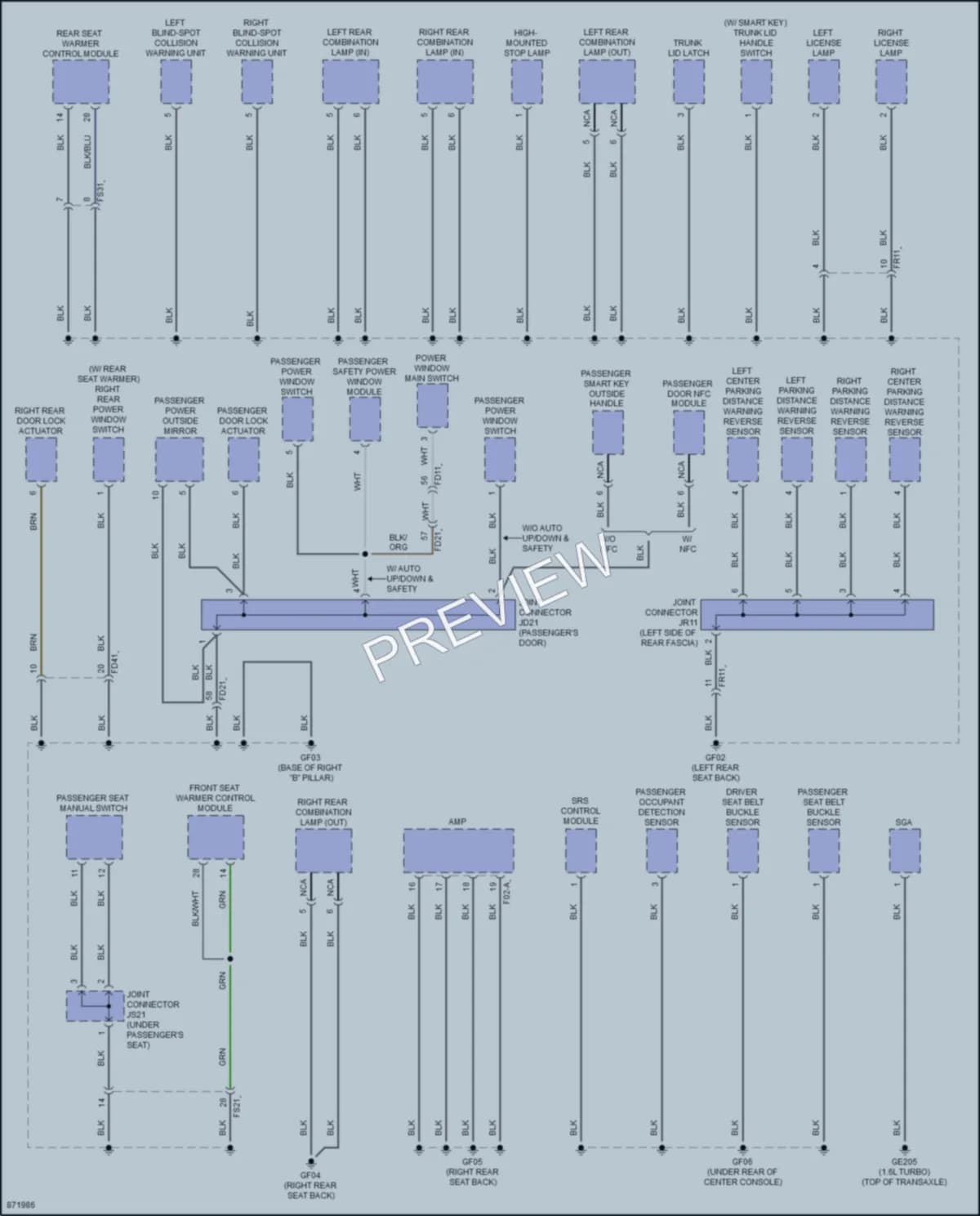 2024 Hyundai ElantraHybrid Ground Distribution wiring diagram preview