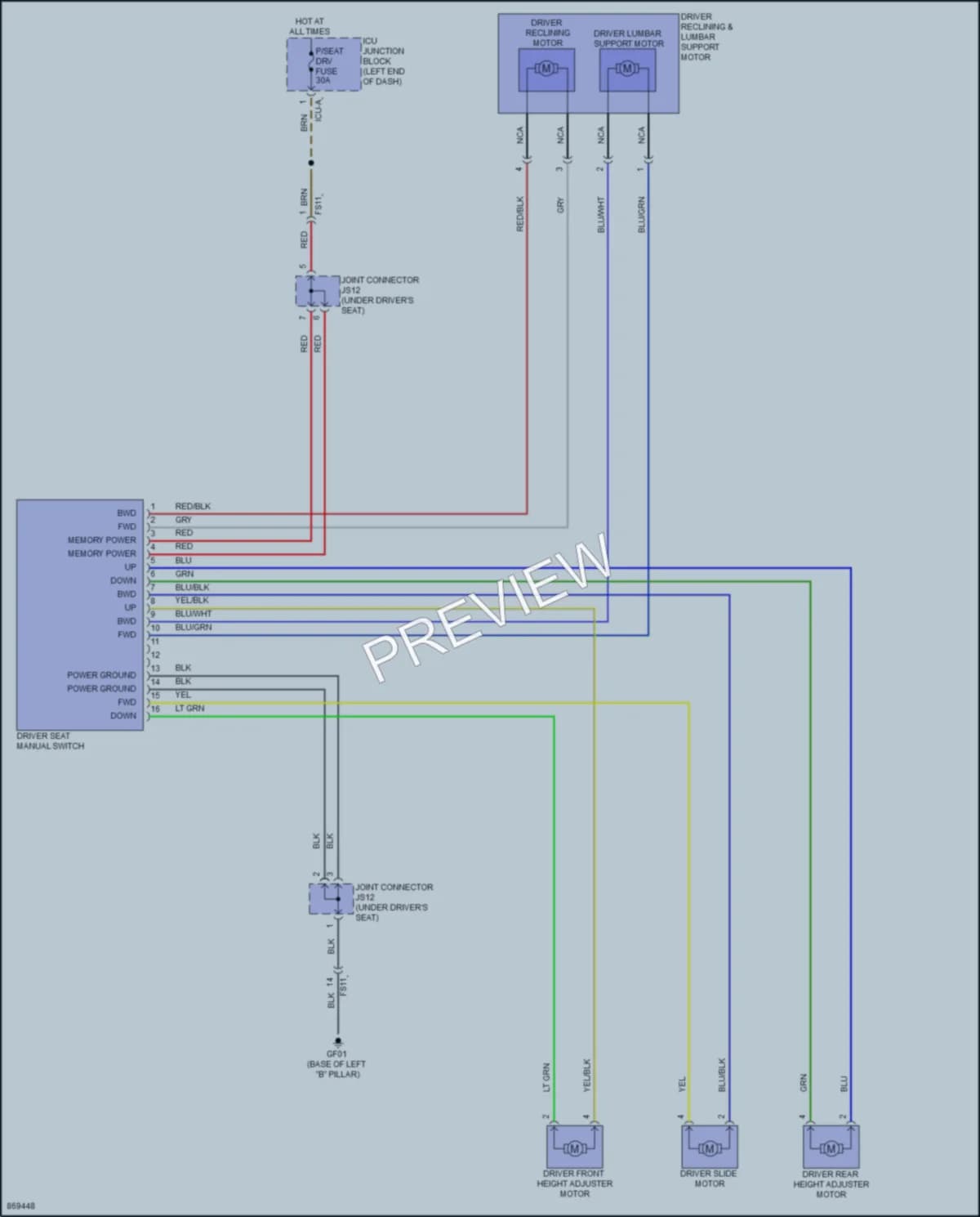 2024 Hyundai ElantraHybrid Power Seats wiring diagram preview