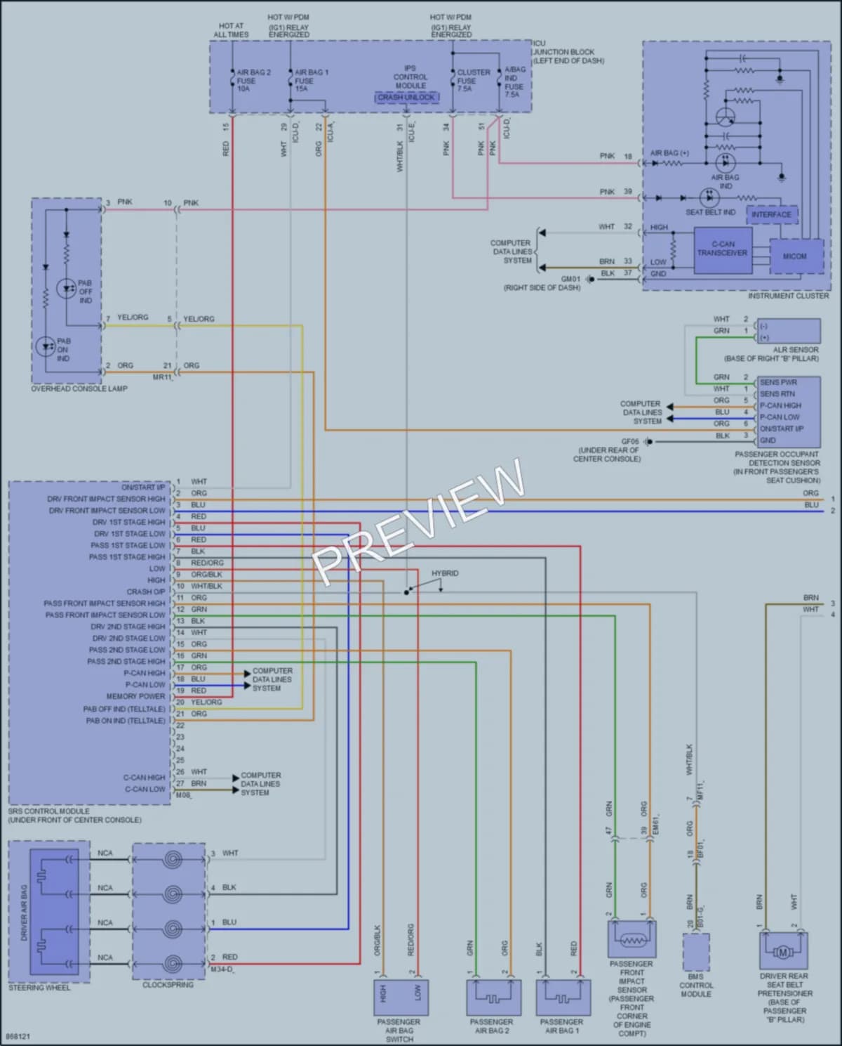 2024 Hyundai ElantraHybrid Supplemental Restraints wiring diagram preview