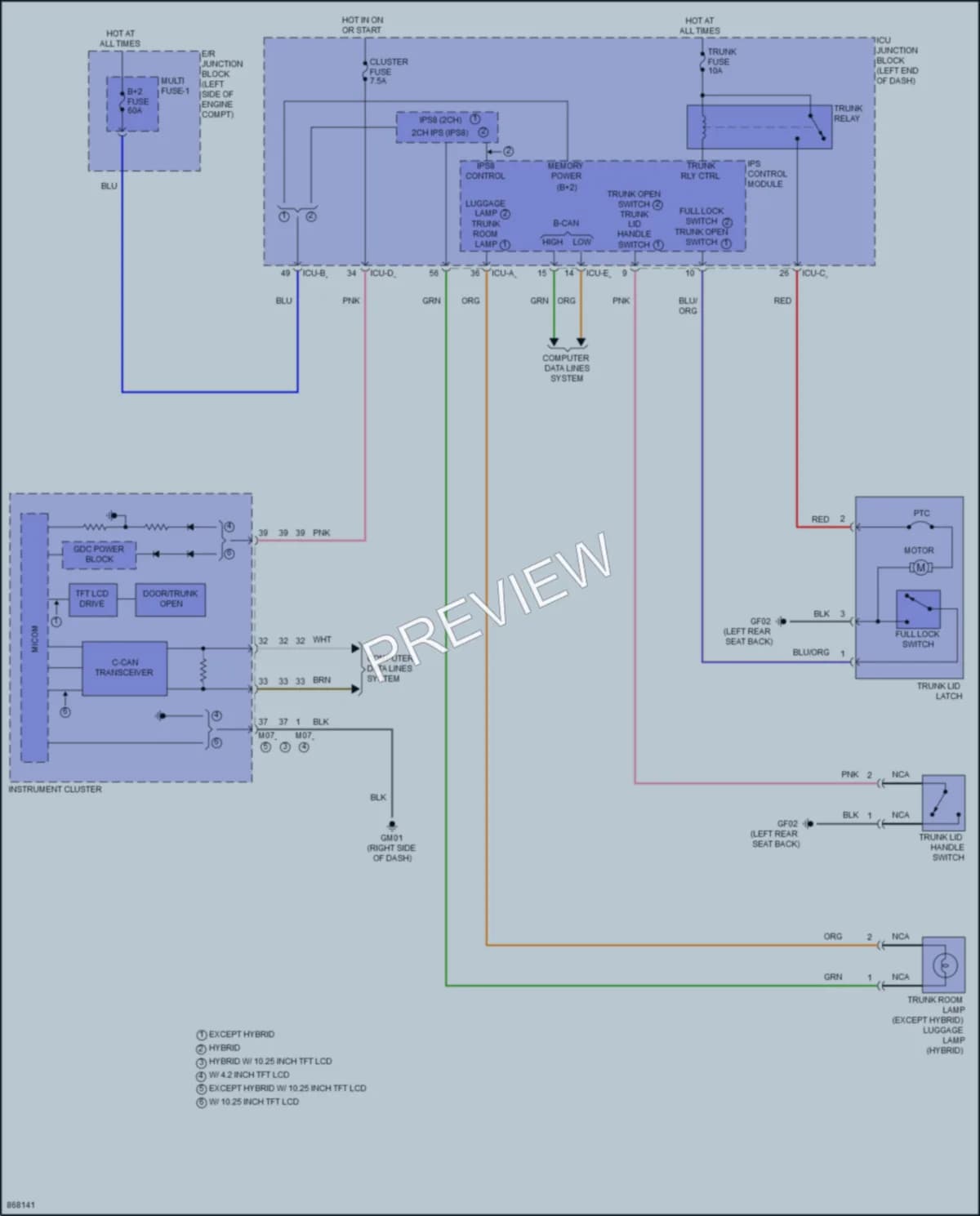 2024 Hyundai ElantraHybrid Trunk Tailgate Fuel Door wiring diagram preview