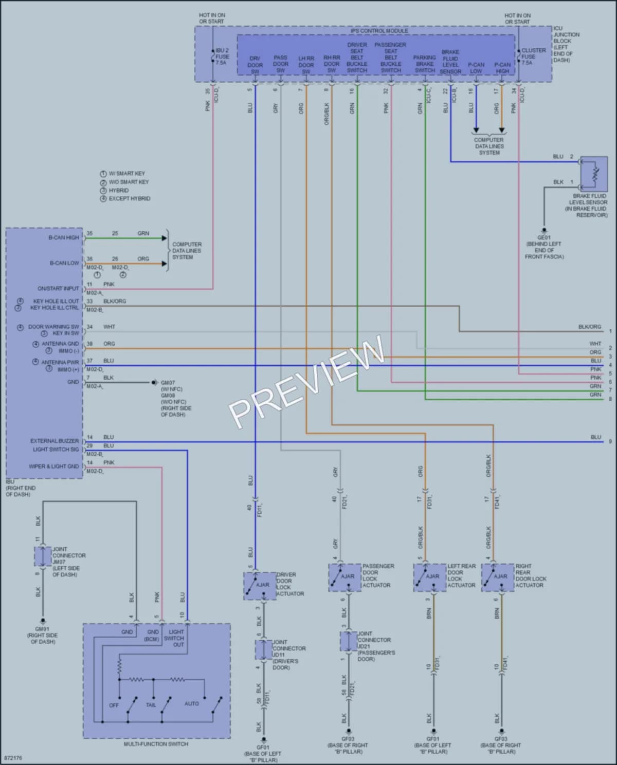2024 Hyundai ElantraHybrid Warning Systems wiring diagram preview