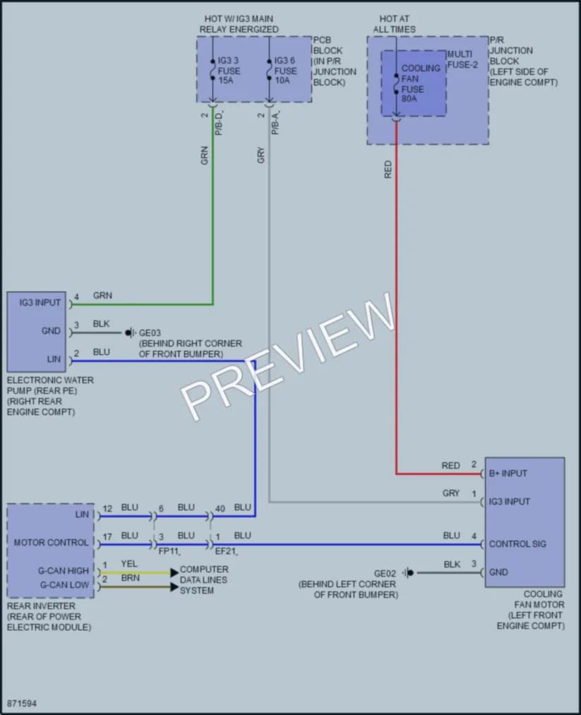 2024 Hyundai Ioniq5 Cooling Fan wiring diagram preview