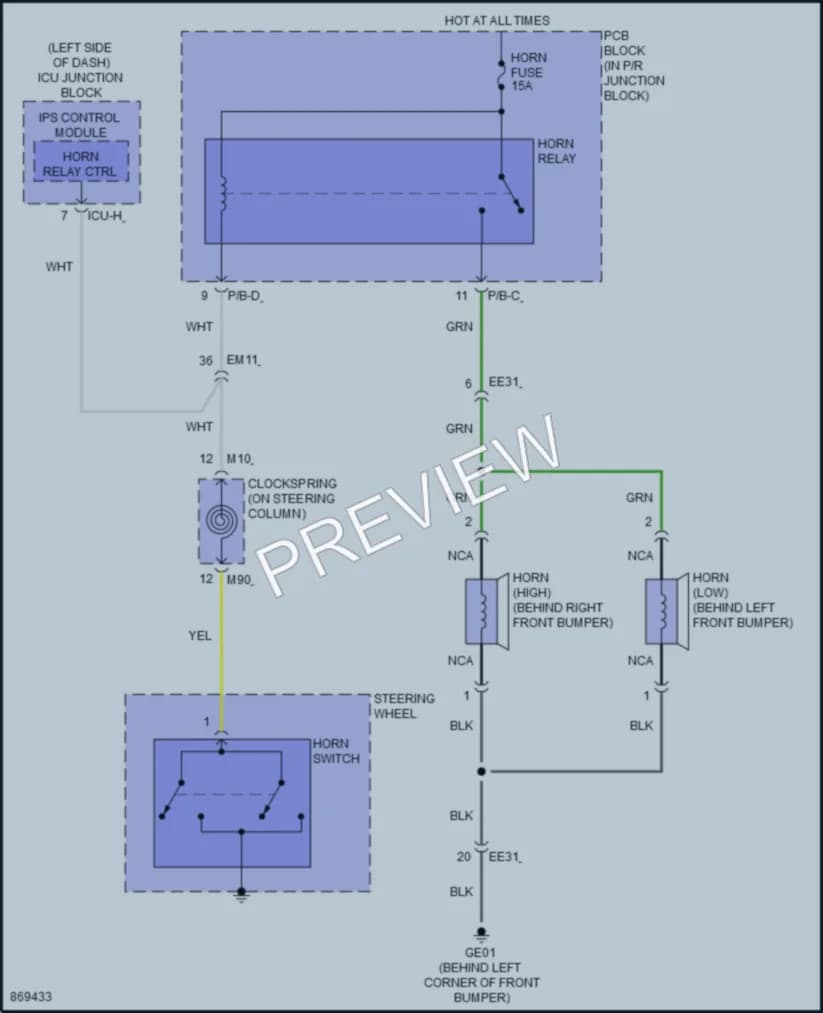 2024 Hyundai Ioniq5 Horn wiring diagram preview