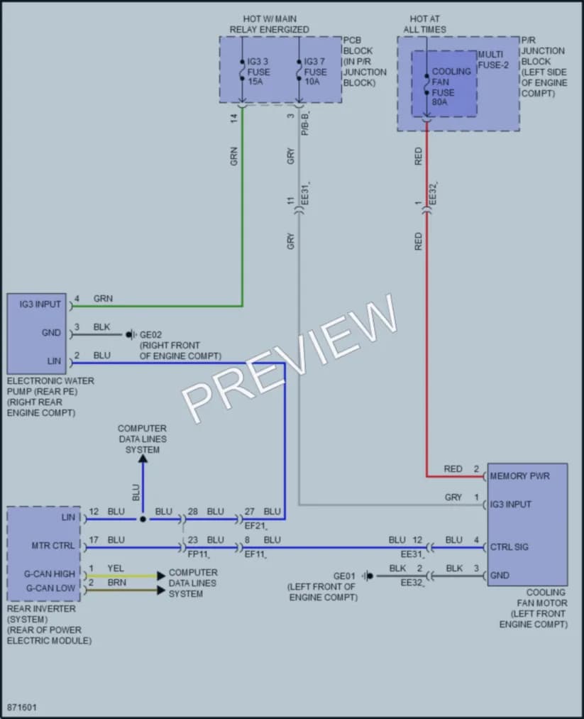 2024 Hyundai Ioniq6 Cooling Fan wiring diagram preview