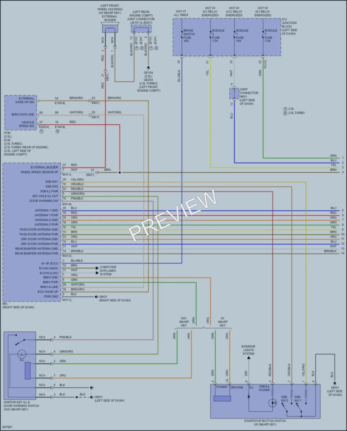 2024 Hyundai SantaCruz Power Door Locks wiring diagram preview
