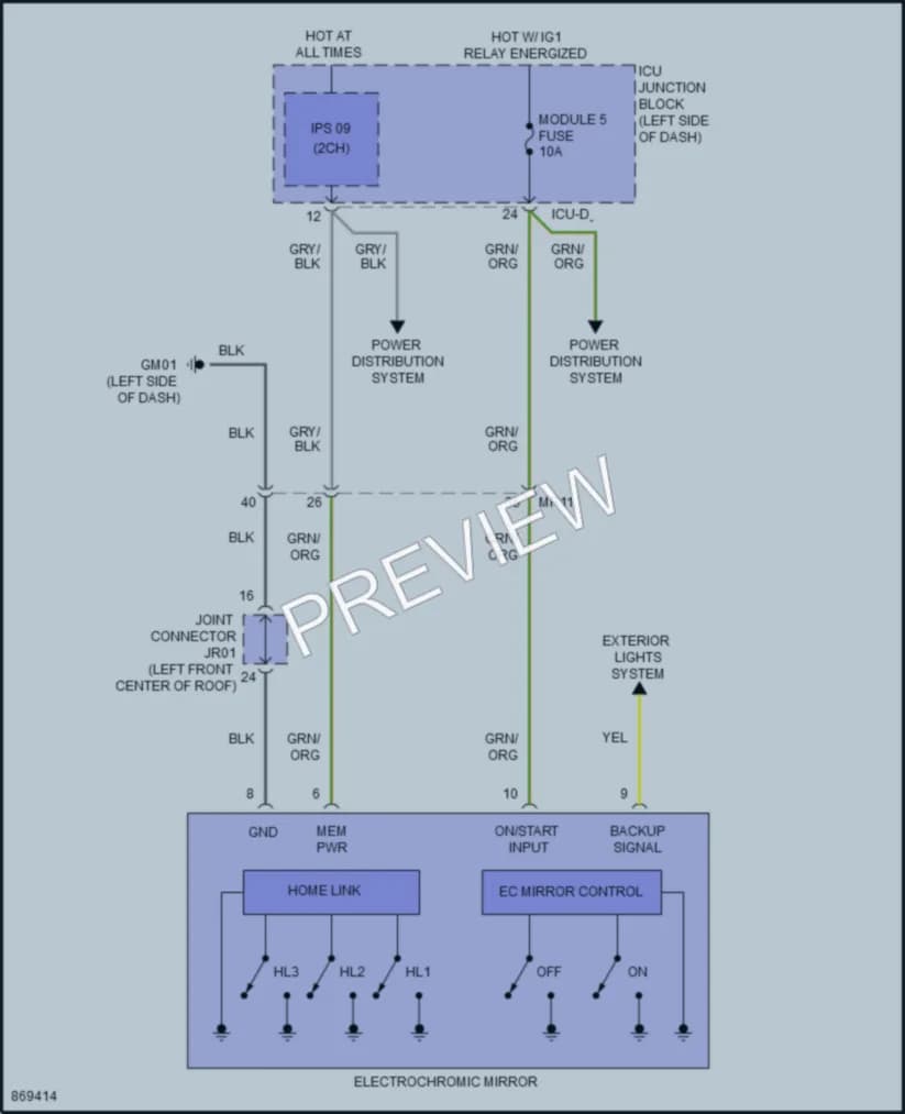 2024 Hyundai SantaCruz Power Mirrors wiring diagram preview