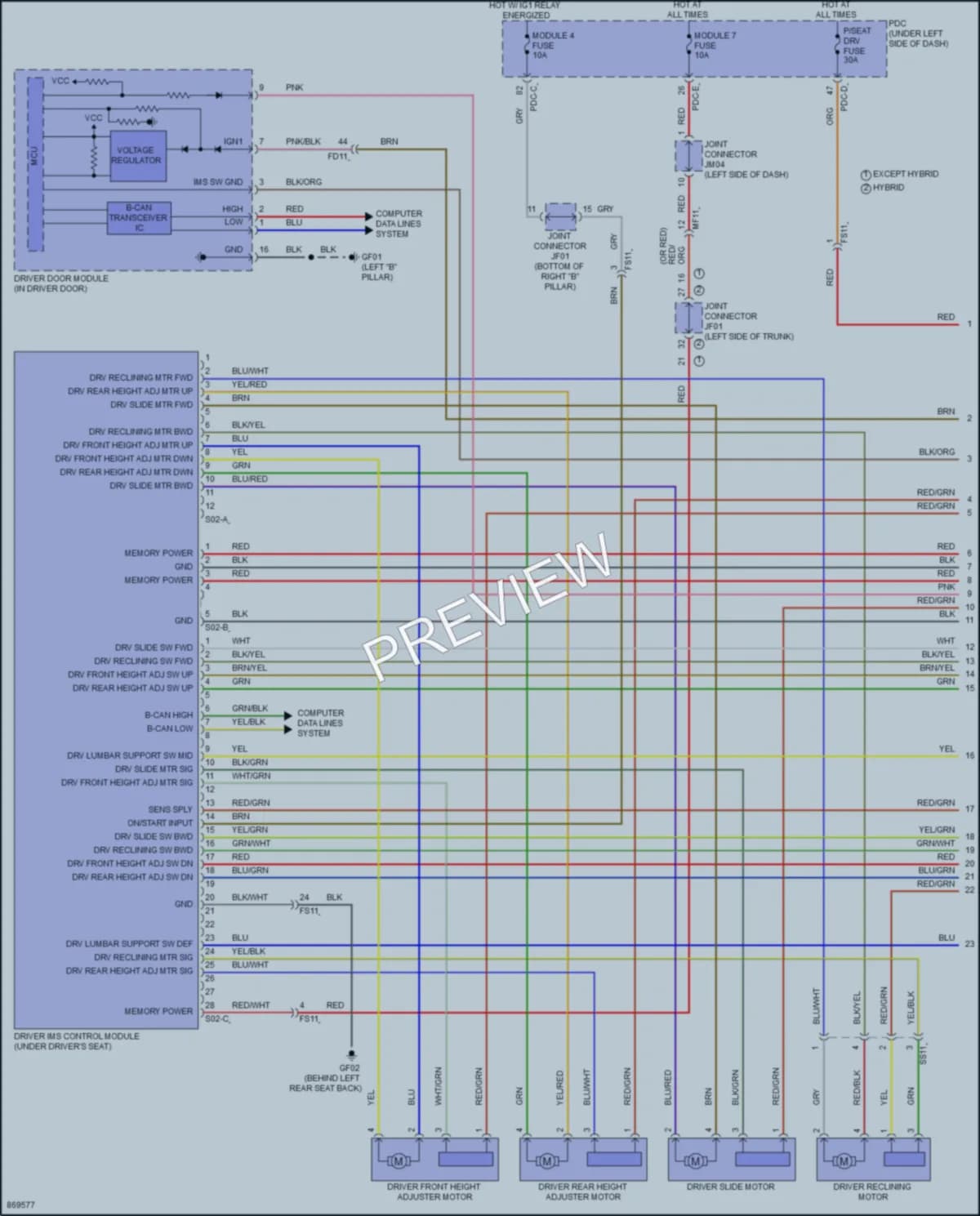 2024 Hyundai Sonata Memory Systems wiring diagram preview