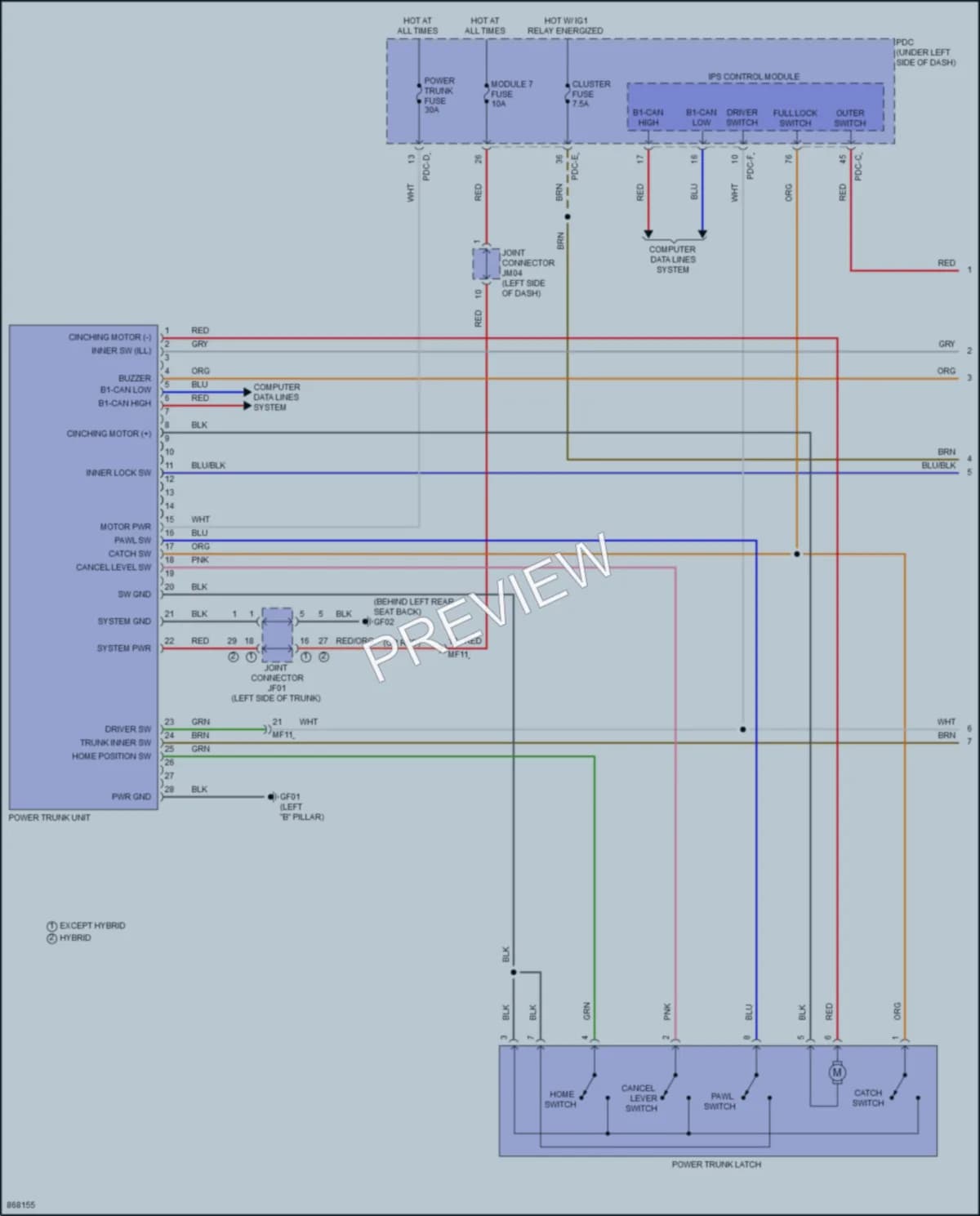 2024 Hyundai Sonata Trunk Tailgate Fuel Door wiring diagram preview
