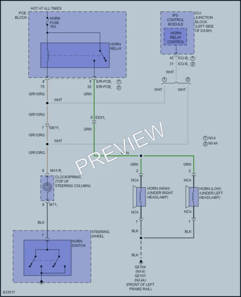 2024 Hyundai Tucson Horn wiring diagram preview